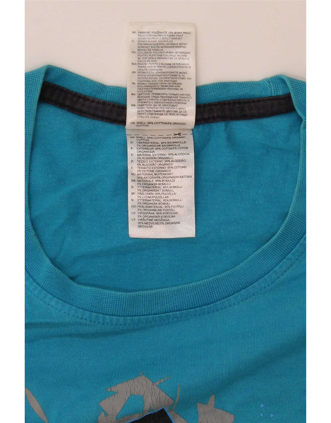 T-shirt grafica da uomo Adidas Top in cotone blu medio
