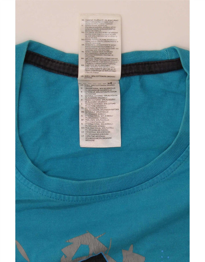 T-shirt grafica da uomo Adidas Top in cotone blu medio