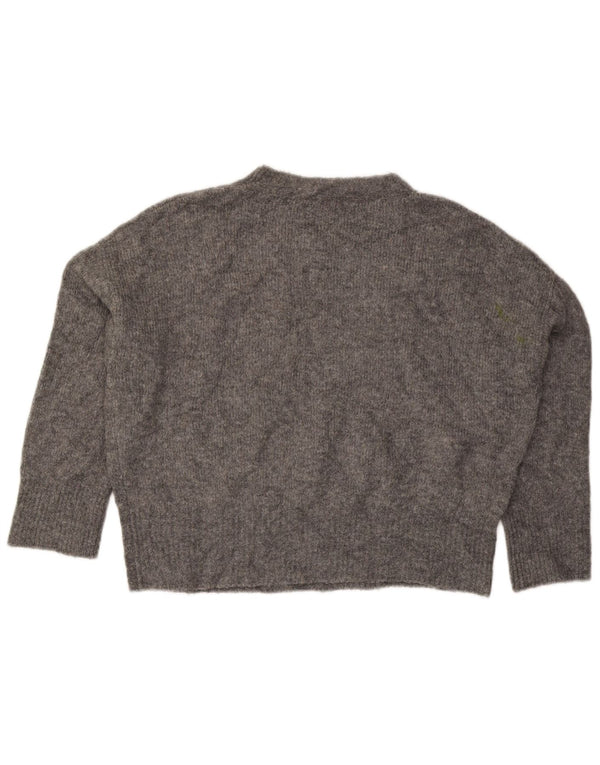 Maglione oversize con scollo a barca da donna Zara UK 10 piccolo grigio screziato