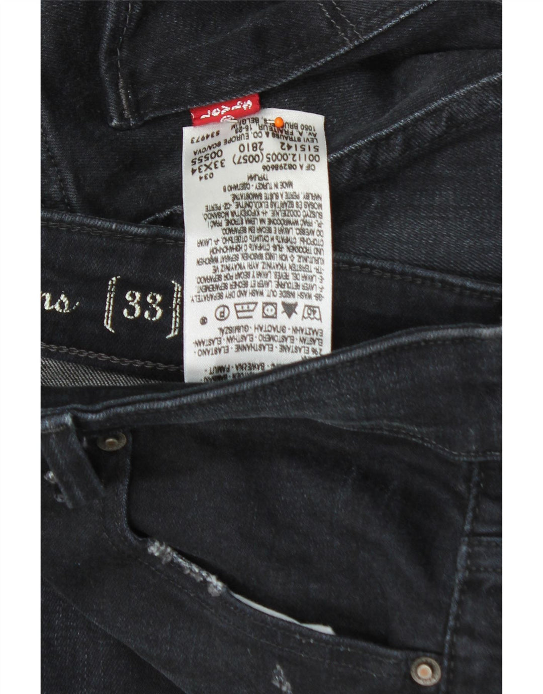 LEVI'S Womens Slim Jeans W33 L27 Navy Blue Cotton Vintage Levi's and Second-Hand Levi's from Messina Hembry 