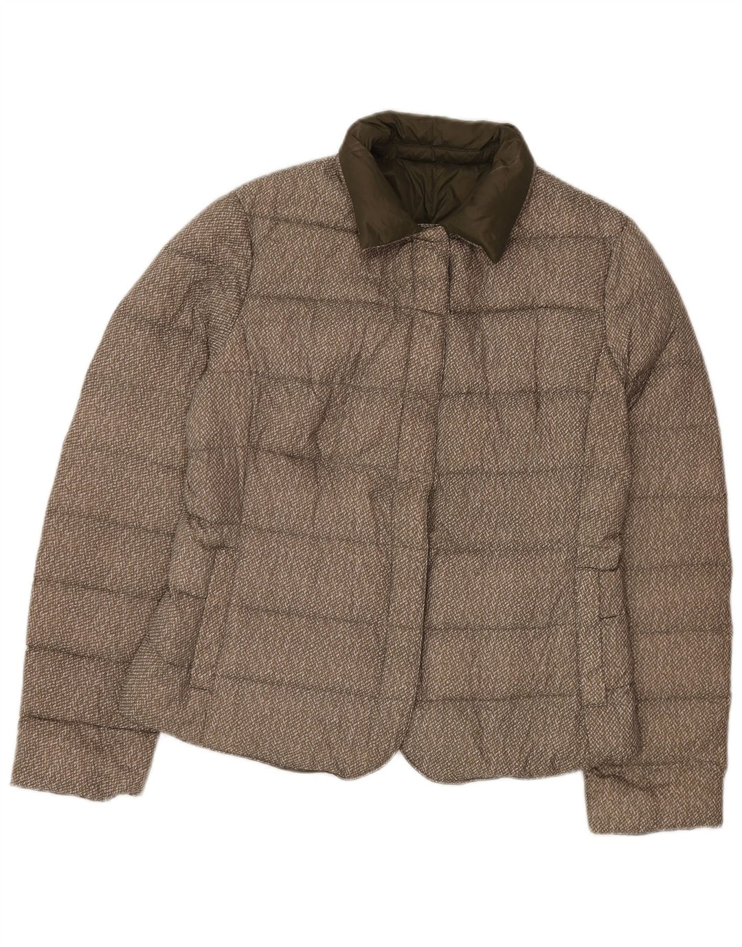 Giacca imbottita reversibile da donna Benetton UK 16 Large Verde Poliammide