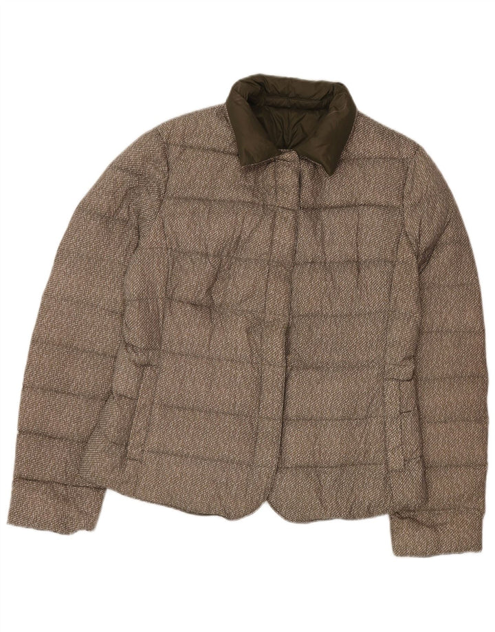 Giacca imbottita reversibile da donna Benetton UK 16 Large Verde Poliammide