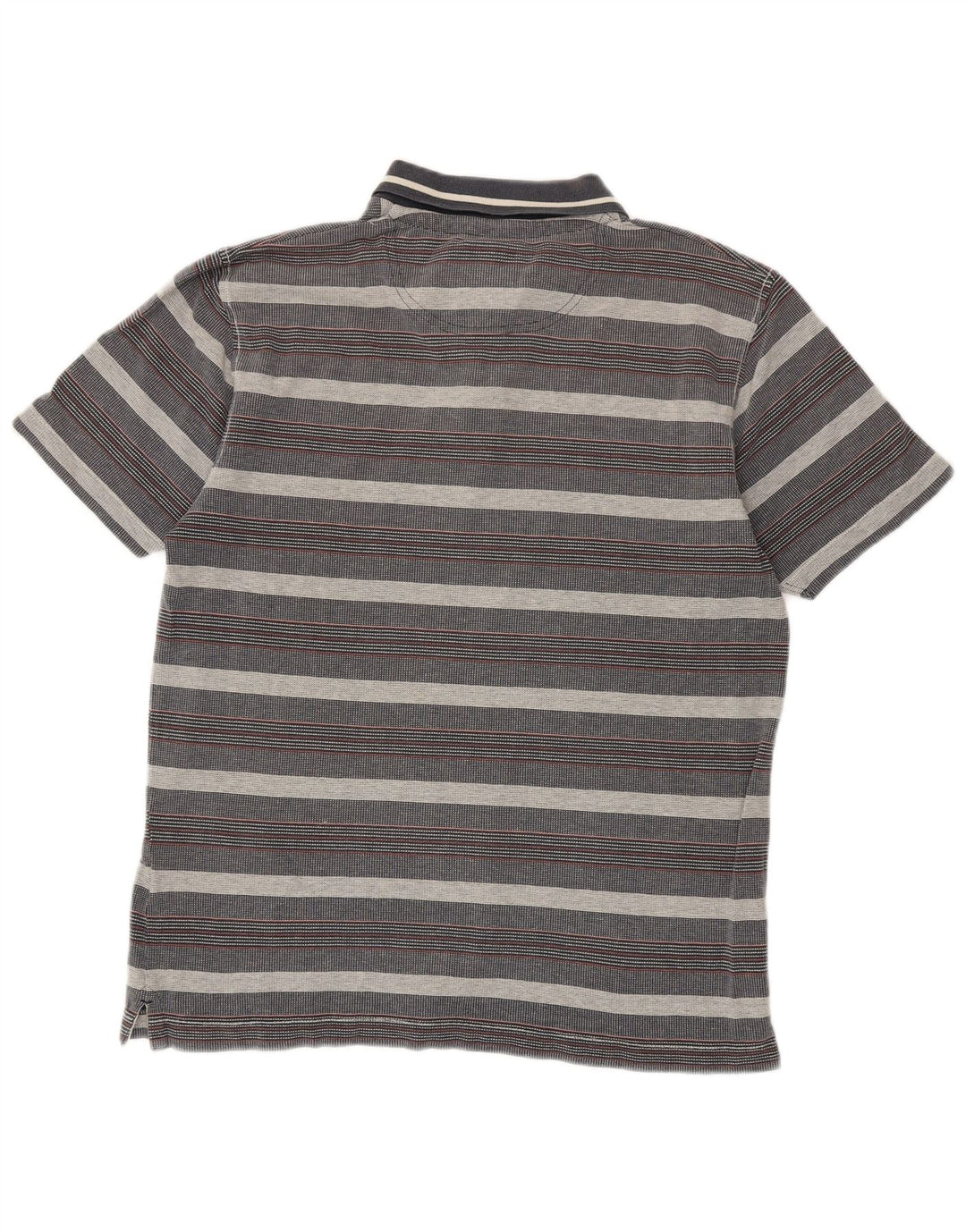 Polo da uomo Fat Face in cotone a righe grigio medio