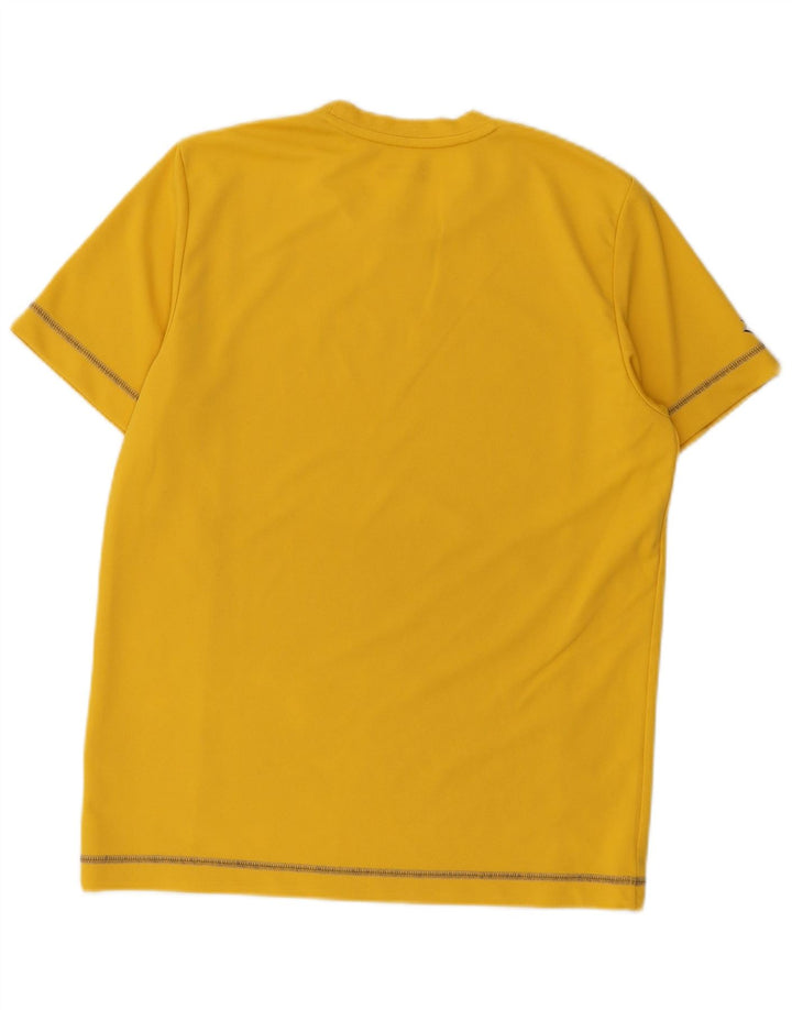 T-shirt grafica da uomo Lotto Top in poliestere a righe gialle medie