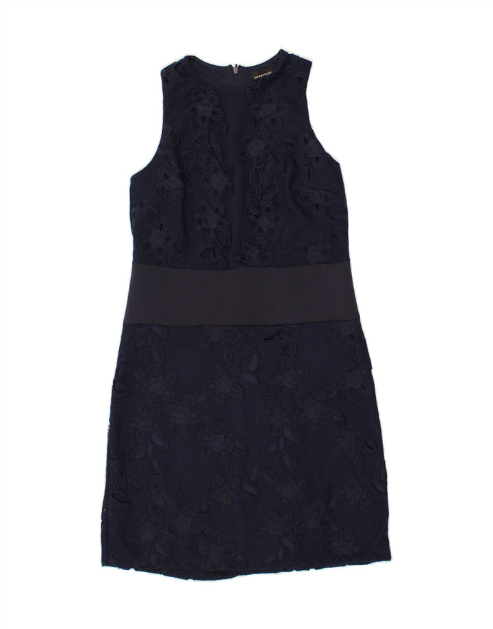 WAREHOUSE Womens Sleeveless Basic Dress UK 10 Small Navy Blue Floral Vintage Warehouse and Second-Hand Warehouse from Messina Hembry 