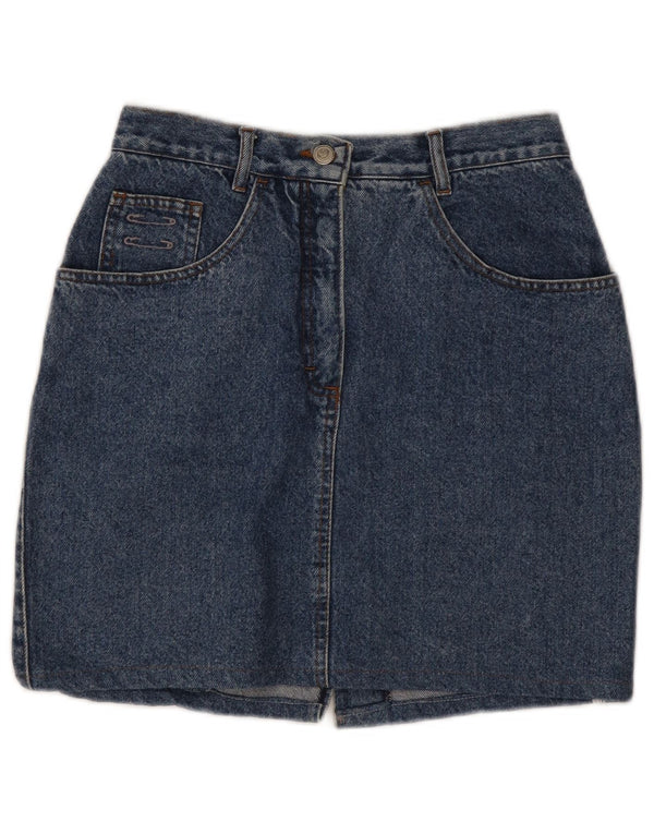 POP 84 Minigonna di jeans a vita alta da donna IT 46 Large W30 Blu