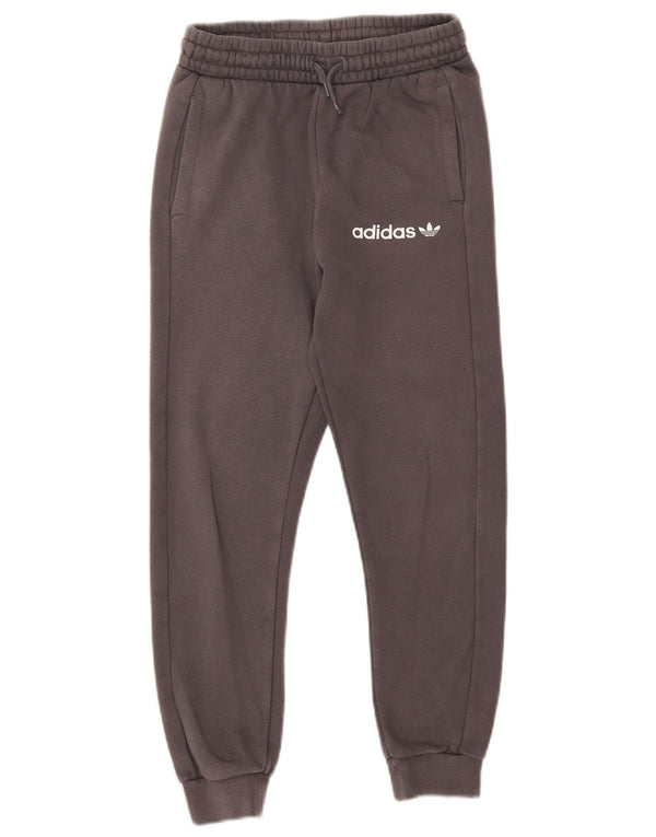 Adidas Boys Graphic Tracksuit Trousers Joggers 11-12 Years Grey Cotton