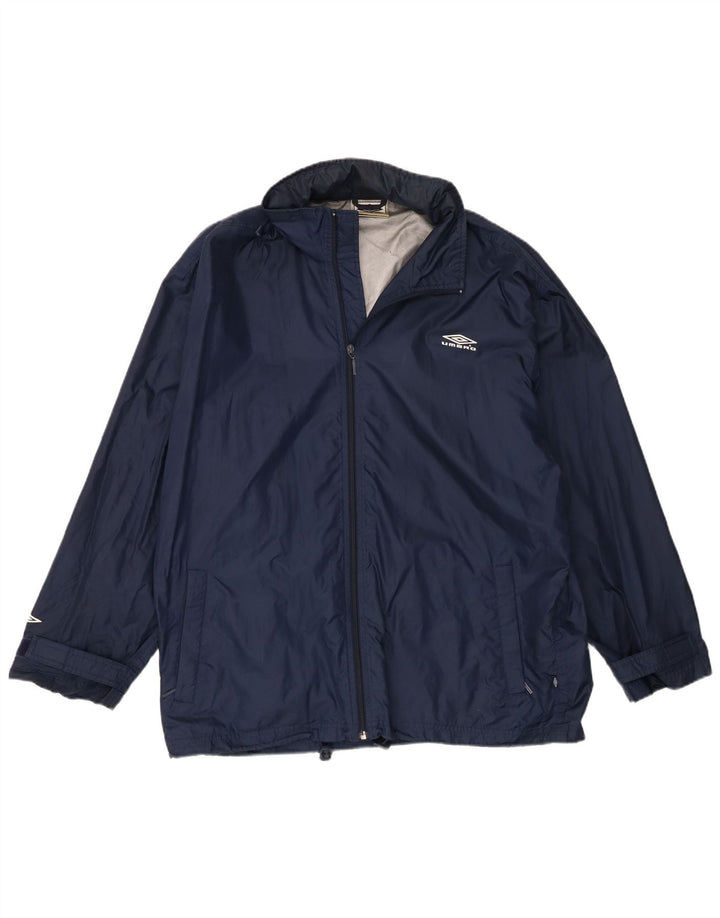 Giacca antipioggia da uomo con cappuccio Umbro UK 40 Large Blu Navy