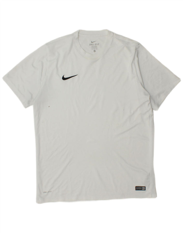 T-shirt da uomo Nike Dri Fit Top XL poliestere bianco
