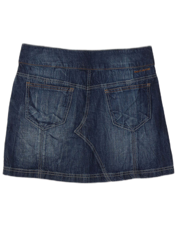Mini gonna di jeans da donna Dkny US 8 media W32 blu