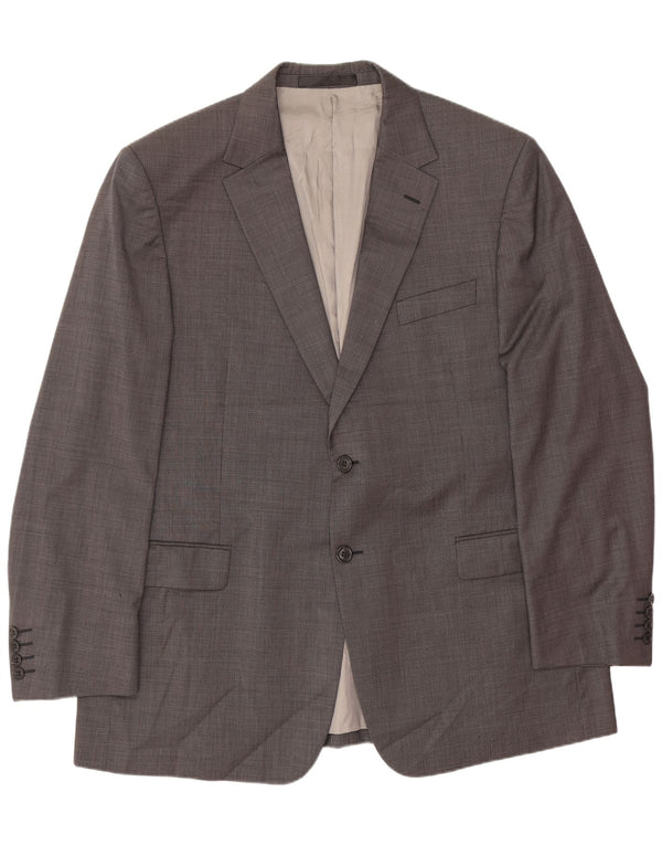 Giacca blazer a 2 bottoni da uomo Marks & Spencer UK 44 XL lana grigia