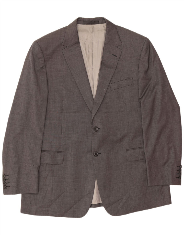 Giacca blazer a 2 bottoni da uomo Marks & Spencer UK 44 XL lana grigia