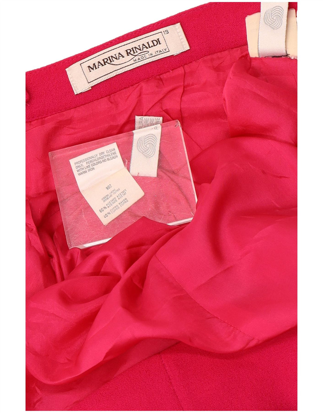 Marina Rinaldi Set gonna da donna a 5 bottoni in 2 pezzi taglia 19 piccola W32 rosa