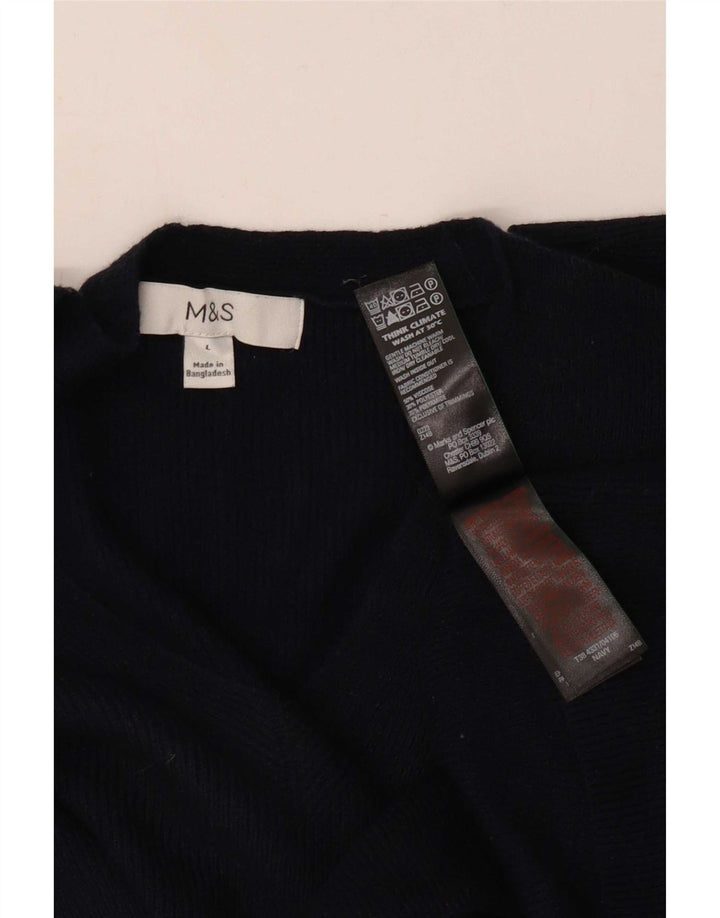 Maglione da donna con scollo a V Marks & Spencer UK 16 Large in viscosa nera