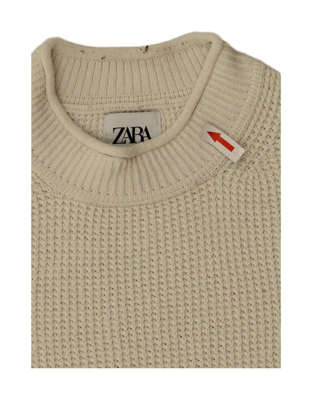Maglione Zara da uomo con collo alto in cotone bianco medio