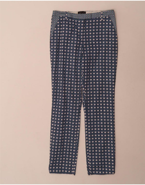 Pantaloni chino slim fit da donna Topshop UK 8 piccoli W26 L28 blu geometrico