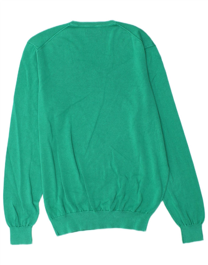 Maglione da uomo con scollo a V Massimo Dutti in cotone verde medio