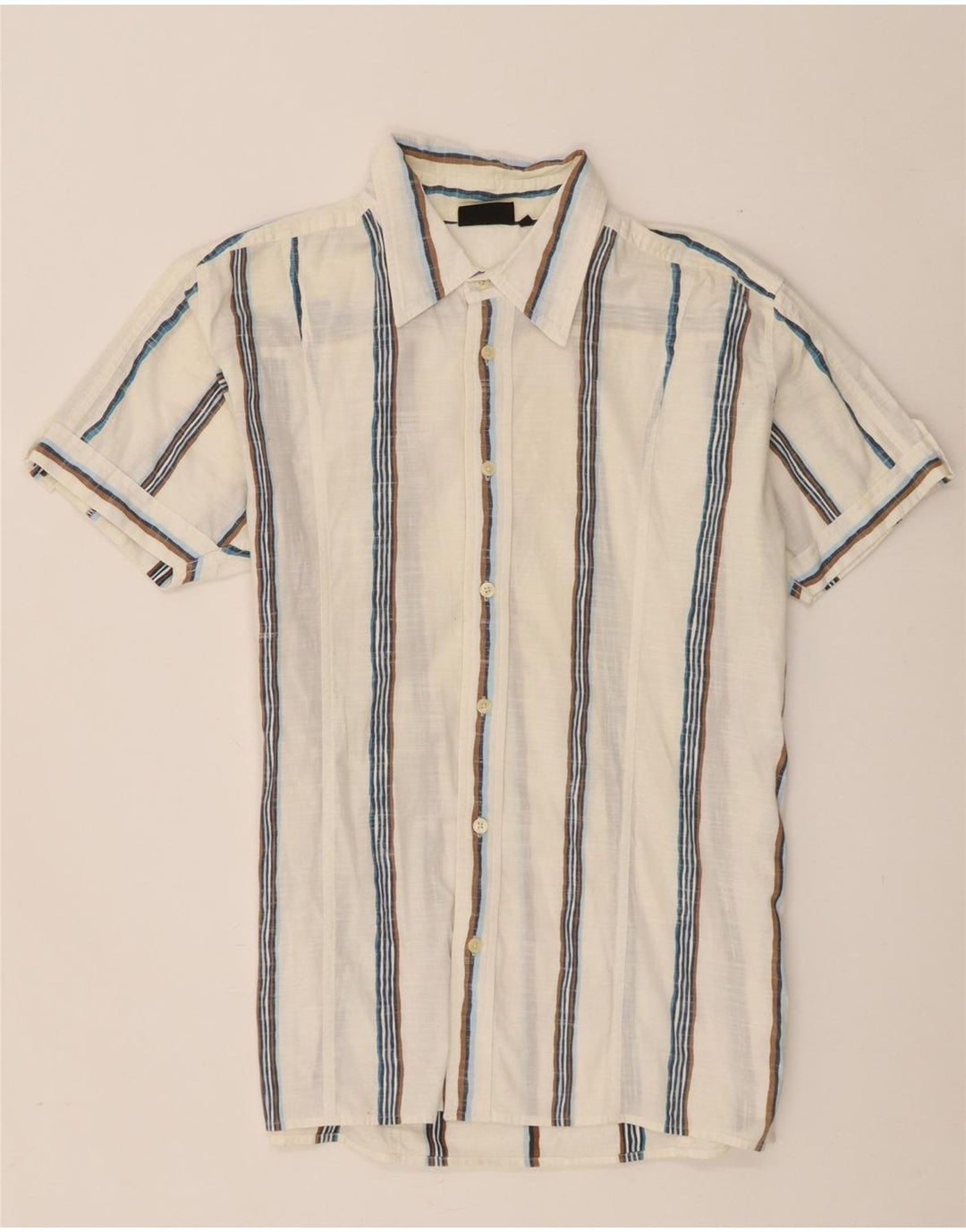 Camicia a maniche corte da uomo Lee in cotone a righe grandi bianche