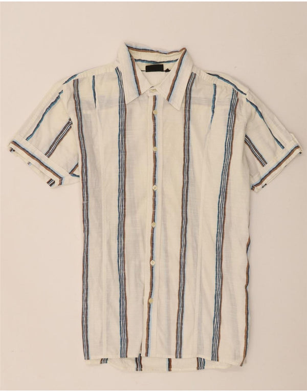 Camicia a maniche corte da uomo Lee in cotone a righe grandi bianche