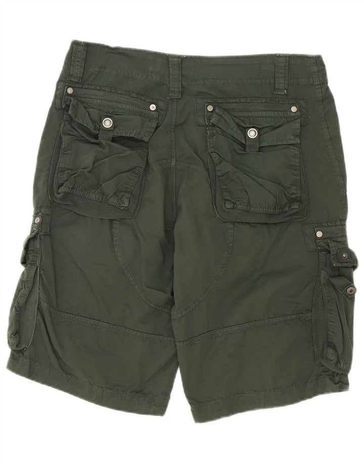 Pantaloncini cargo vintage da uomo W34 grandi in cotone verde