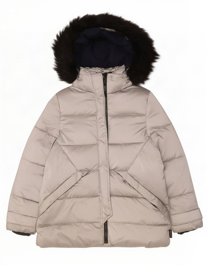 Cappotto imbottito con cappuccio per ragazze Zara 13-14 anni in poliestere argento
