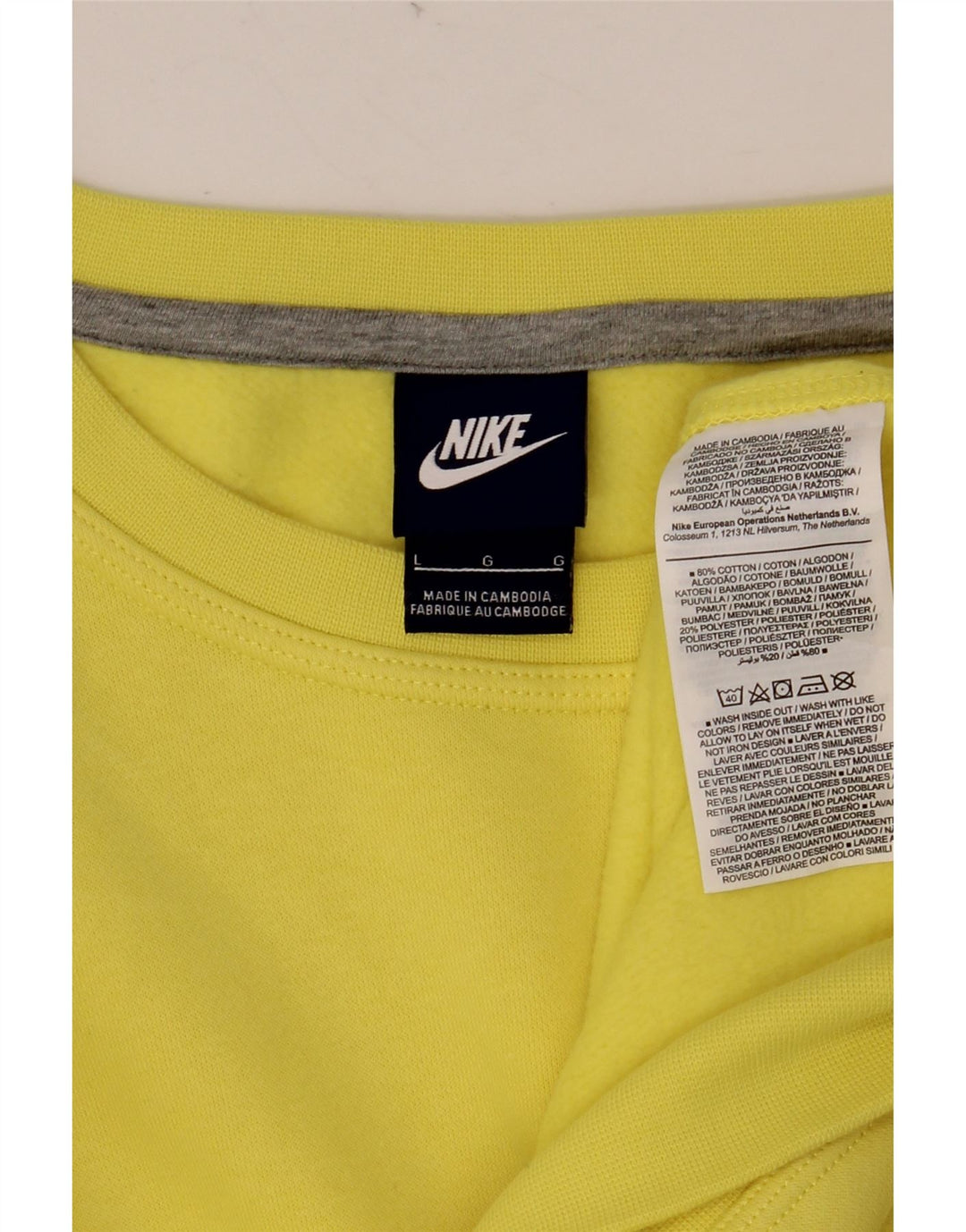 NIKE Felpa da uomo Maglione grande in cotone giallo