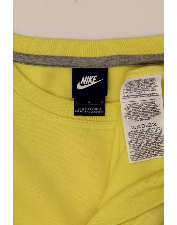 NIKE Felpa da uomo Maglione grande in cotone giallo