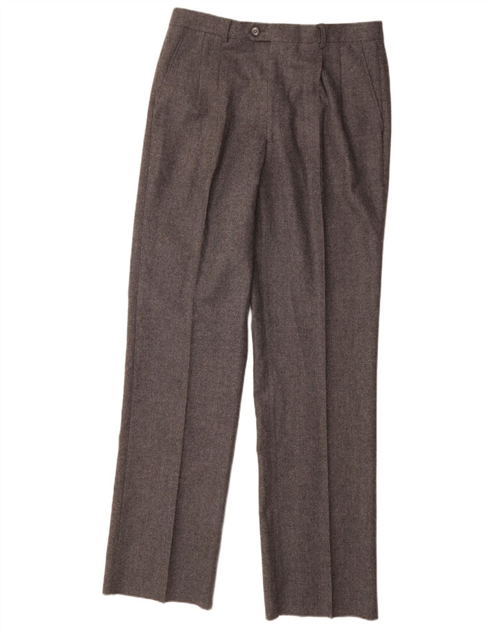 Pantaloni da abito con pegging da uomo Marzotto IT 48 Medium W32 L34 Lana grigia