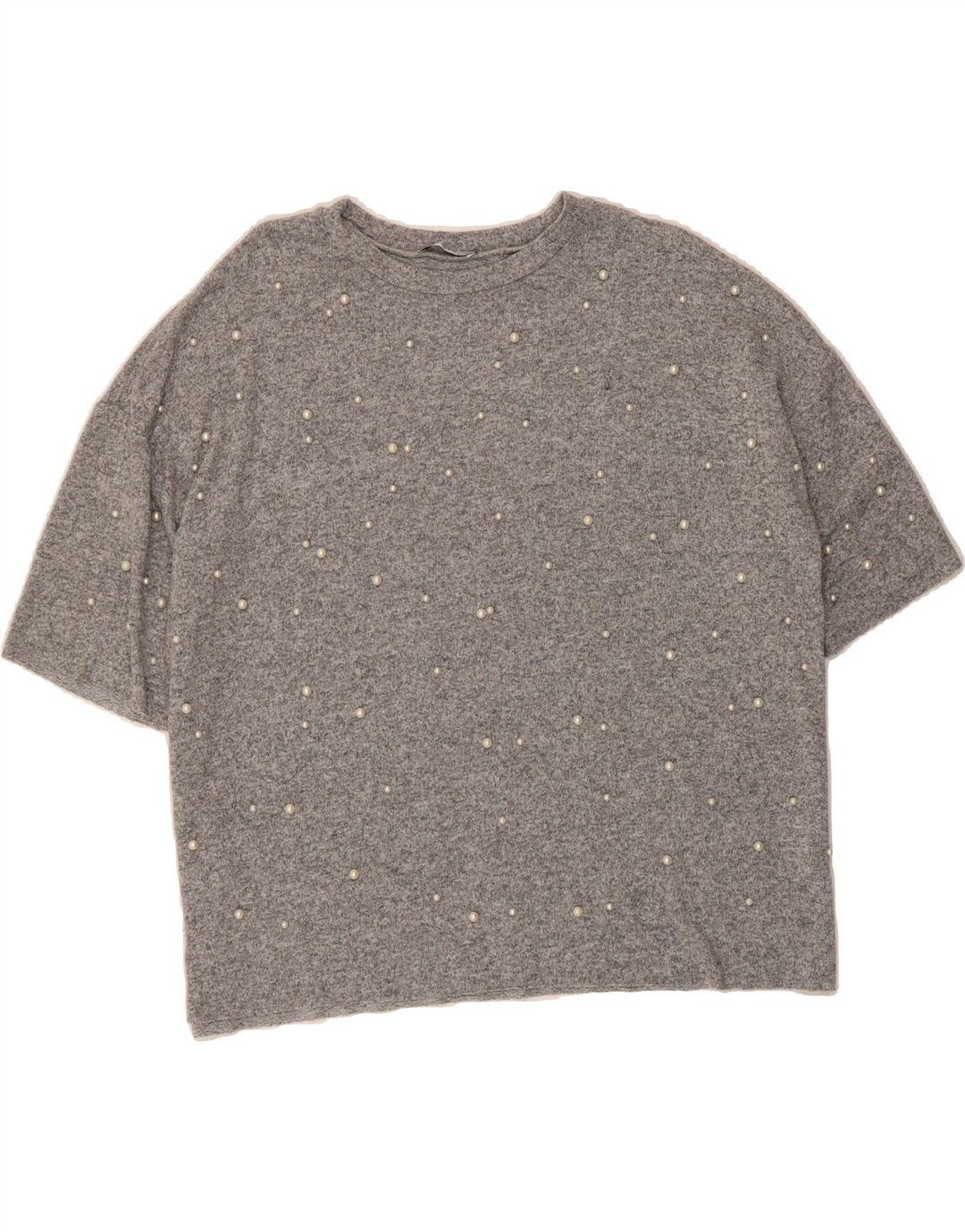 ZARA Womens Oversized Crew Neck Jumper Sweater UK 10 Small Grey Vintage Zara and Second-Hand Zara from Messina Hembry 
