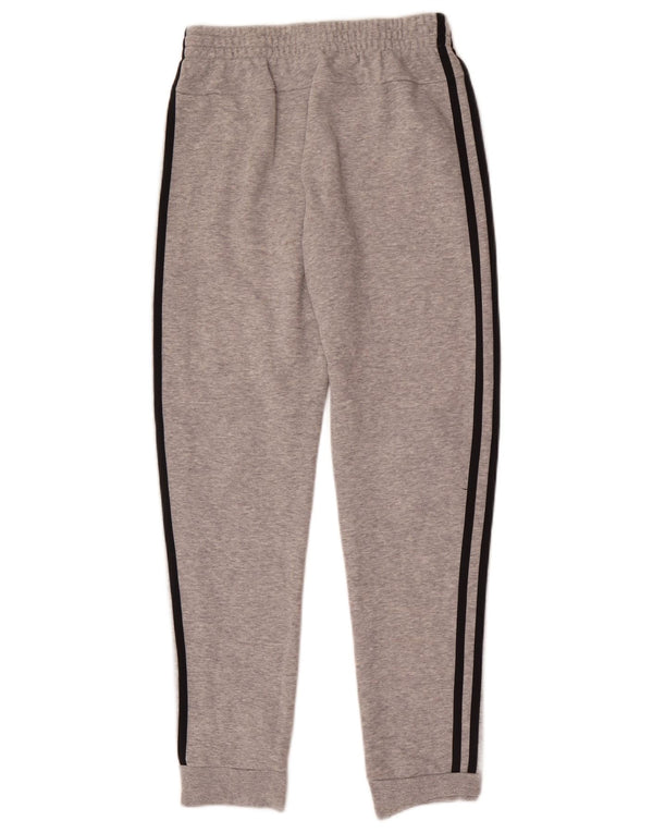 Adidas Boys Tracksuit Trousers Joggers 13-14 Years Grey Flecked Cotton
