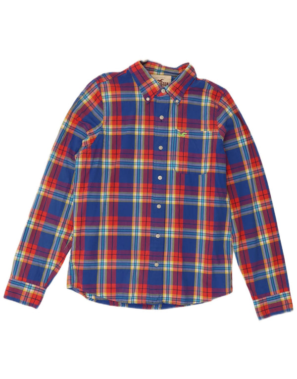 Camicia Hollister da uomo XL in cotone a quadri blu
