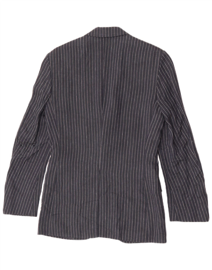Giacca blazer a 2 bottoni da uomo Marks & Spencer UK 34 XS gessato blu navy