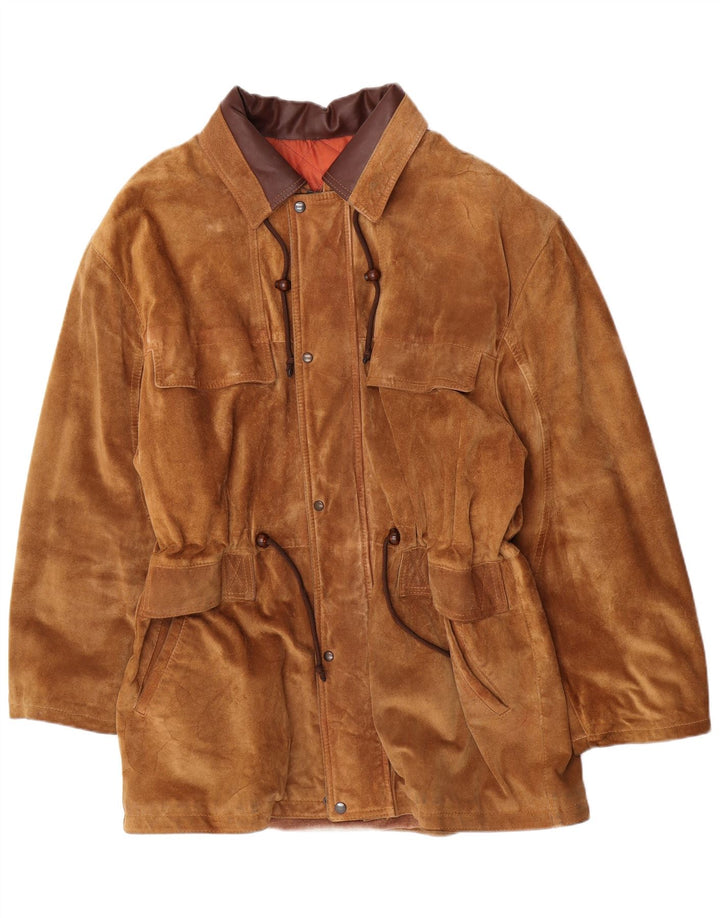 Giacca vintage in pelle scamosciata da uomo UK 38 Marrone medio
