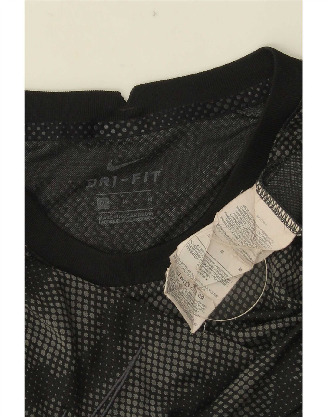 T-shirt Nike da uomo Dri Fit Top in poliestere geometrico nero medio