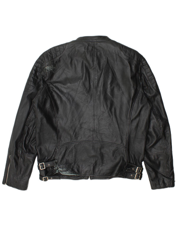 Giacca Biker Pelle Uomo Conbipel IT 54 XL Pelle Nera