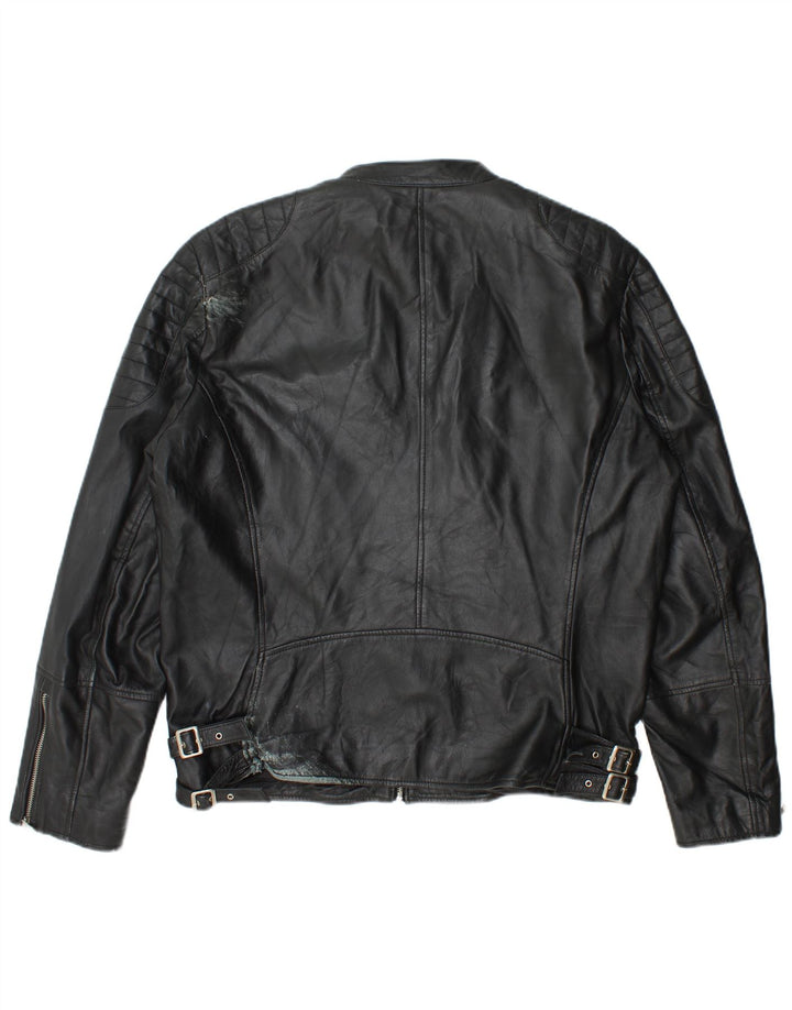 Giacca Biker Pelle Uomo Conbipel IT 54 XL Pelle Nera