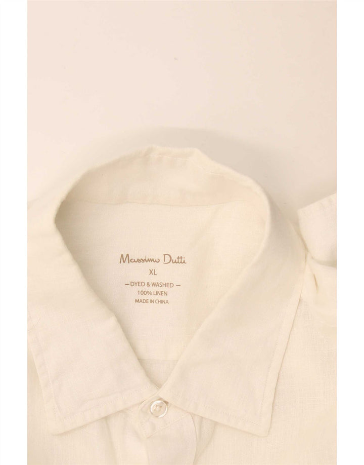 Camicia da uomo Massimo Dutti XL Lino bianco