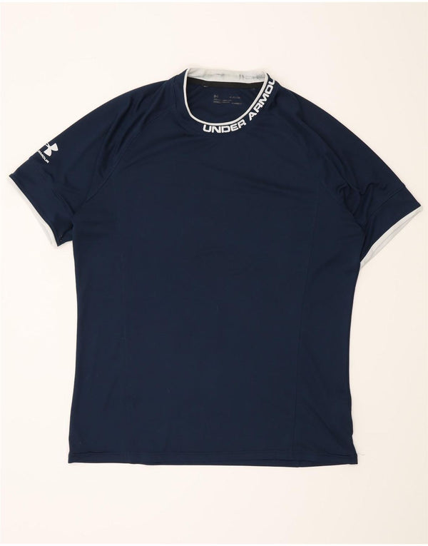 Maglietta grafica da uomo Under Armour Heat Gear Top XL poliestere blu navy