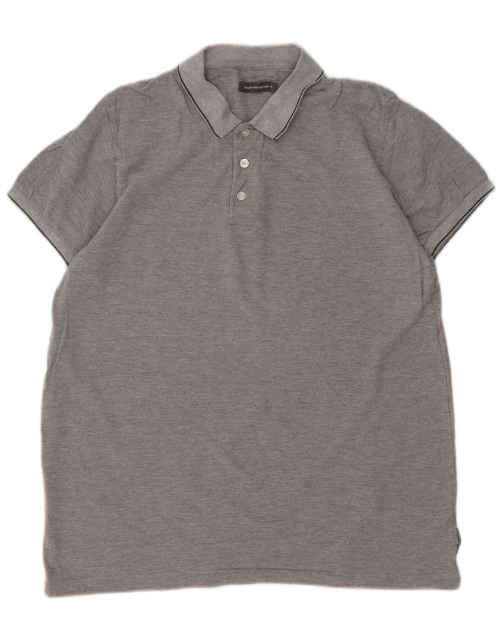 Polo da uomo French Connection XL in cotone chiazzato grigio