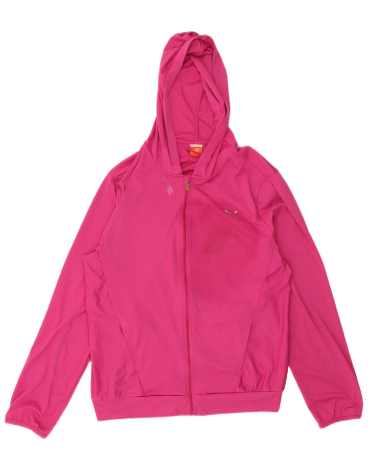 Felpa con cappuccio e zip da donna Puma UK 16 Large Rosa Poliestere