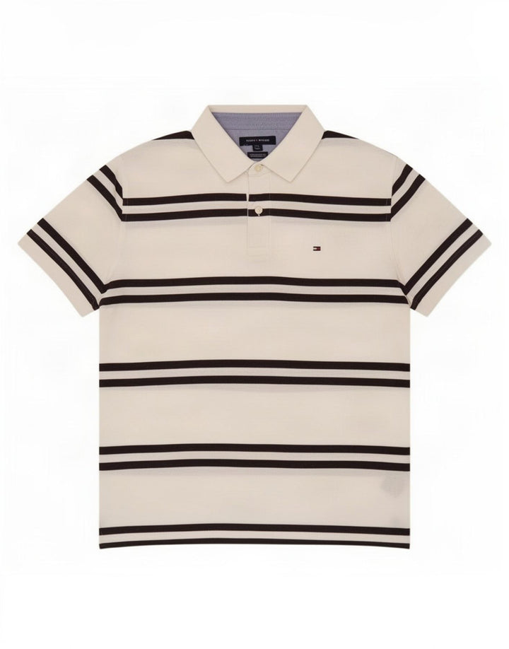 Polo da uomo Tommy Hilfiger a righe bianche grandi