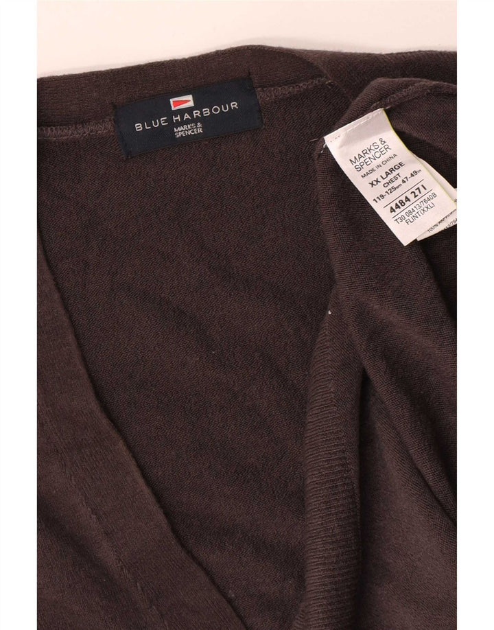 Maglione cardigan Harbour blu da uomo Marks & Spencer 2XL grigio acrilico