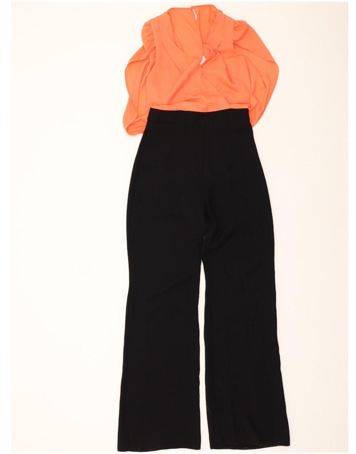 VINTAGE Womens Jumpsuit UK 10 Small Orange Colourblock Vintage Vintage and Second-Hand Vintage from Messina Hembry 