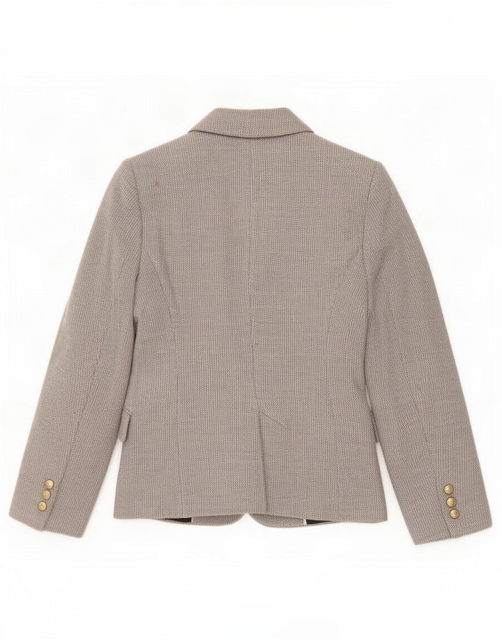 Giacca blazer a 1 bottone da donna Zara UK 14 grande poliestere grigio
