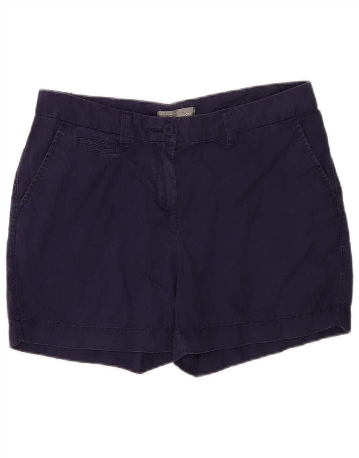 MARKS & SPENCER Pantaloncini chino da donna UK 12 medi W30 cotone blu navy
