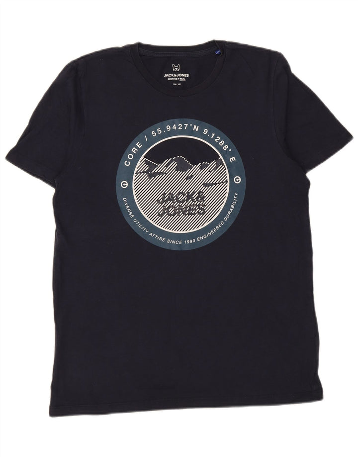 Maglietta Jack & Jones da ragazzo Core Graphic 15-16 anni Blu navy