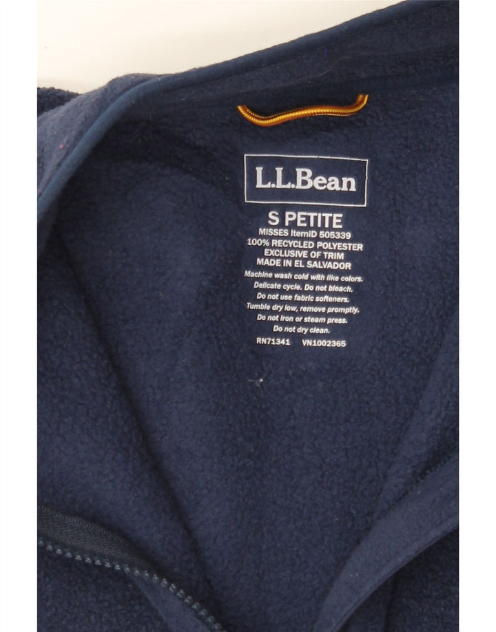 L.L.BEAN Womens Petite Fleece Jacket UK 10 Small Navy Blue Polyester Vintage L.L.Bean and Second-Hand L.L.Bean from Messina Hembry 