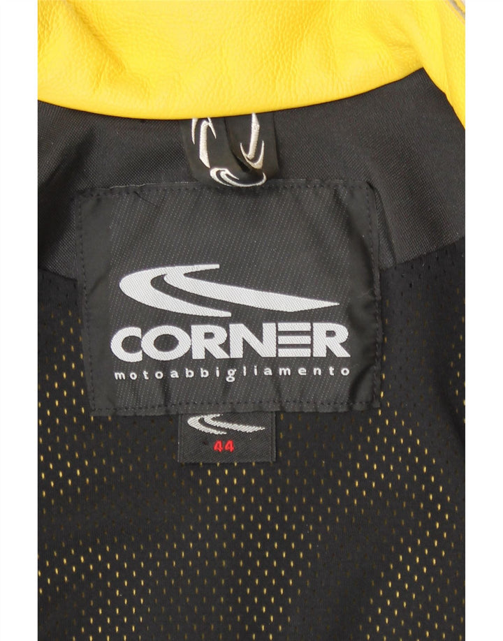 Giacca Biker in Pelle da Donna Corner IT 44 Pelle Media Gialla