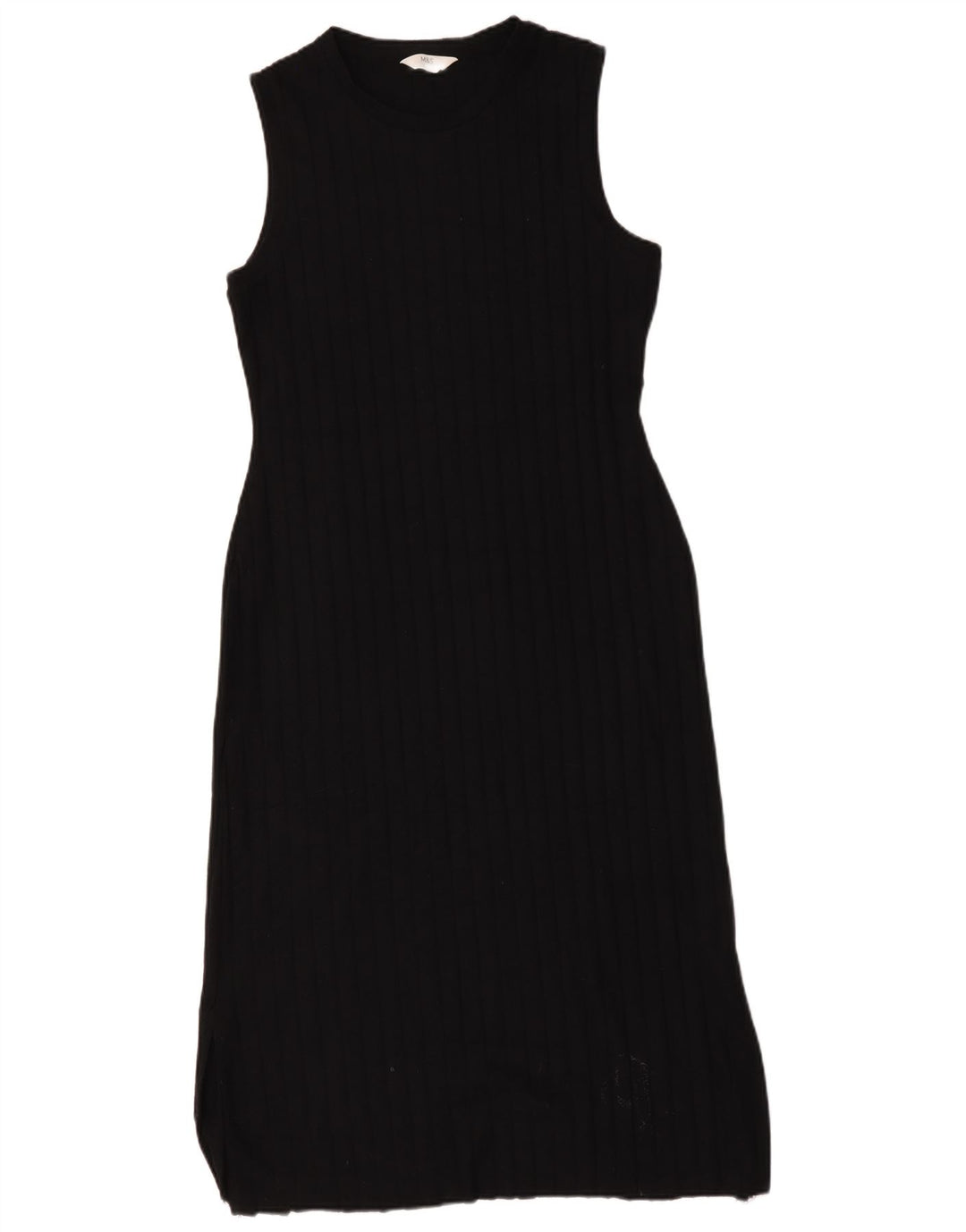 Abito tubino senza maniche Marks & Spencer da donna UK 14 grande poliestere nero