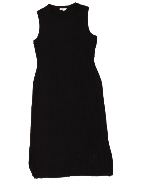 Abito tubino senza maniche Marks & Spencer da donna UK 14 grande poliestere nero